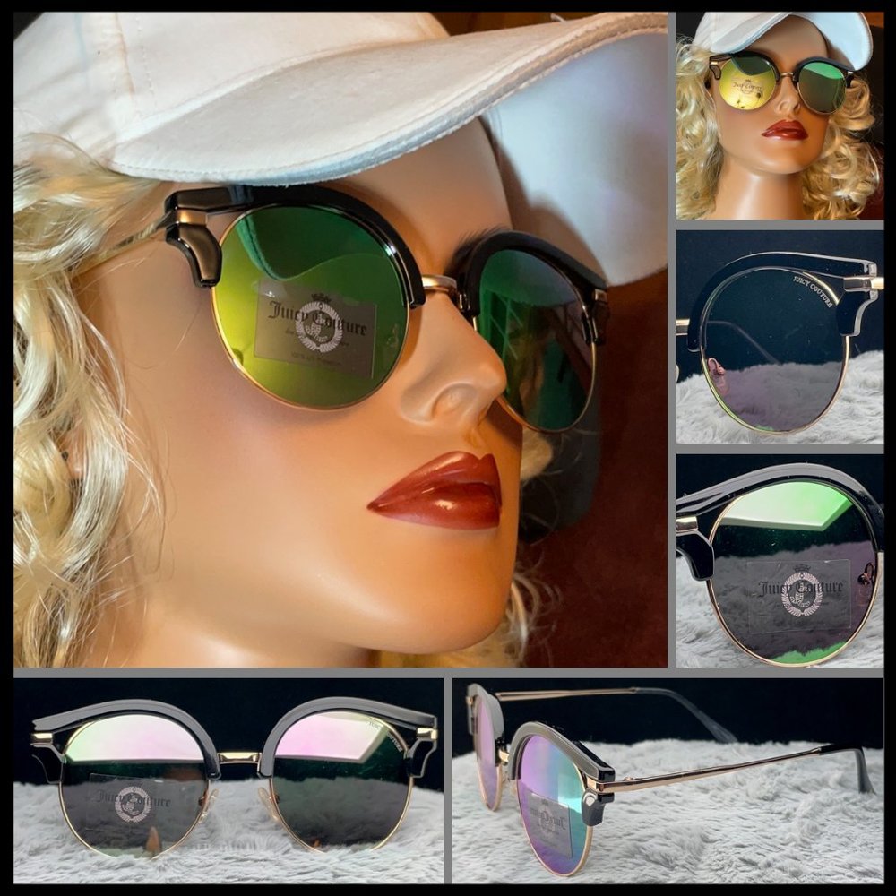 Juicy Couture Black/Gold Cat Eye Sunglasses NWT SG109 - Picture 1 of 11
